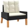 Voir la diapositive 5 : VIDAXL Salon de jardin 4 pcs et coussins Resine tressee et bois massif