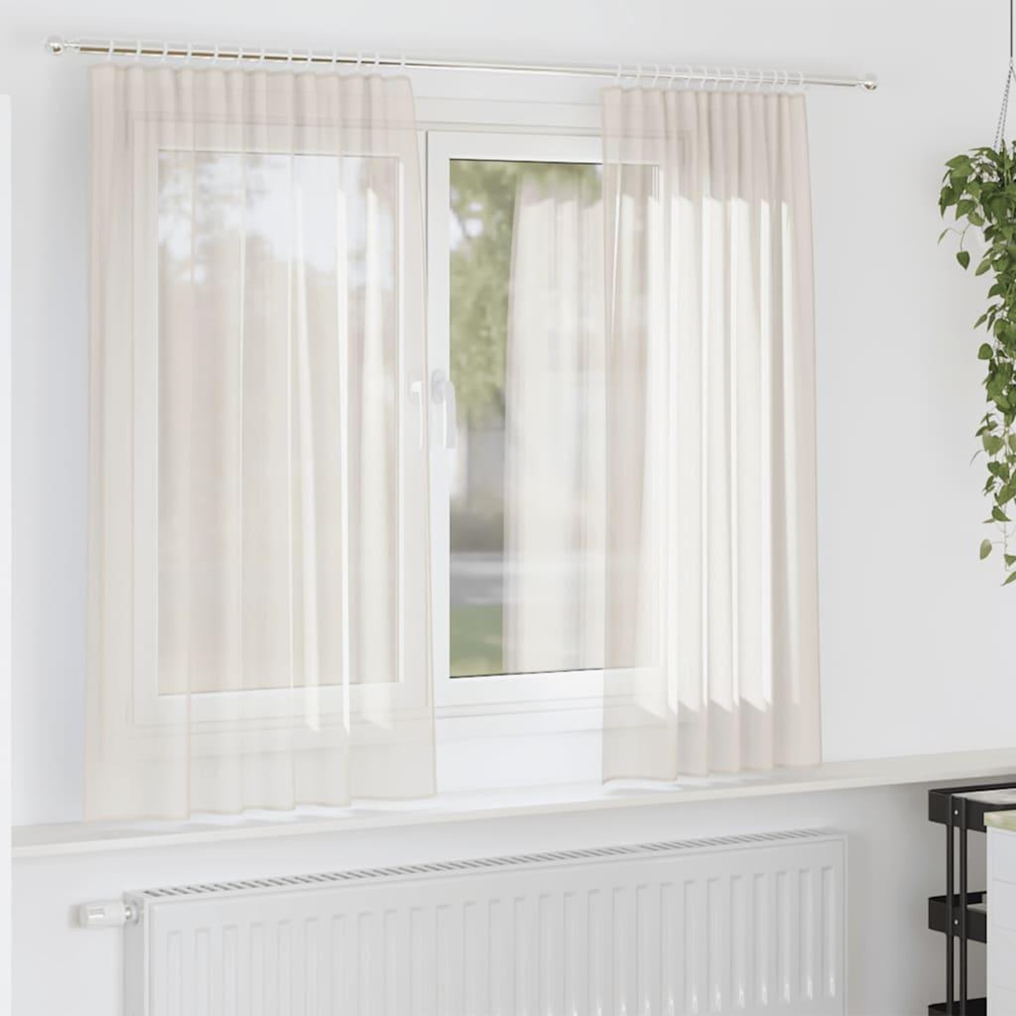 VIDAXL Rideaux en voile avec passants 2 pcs creme
