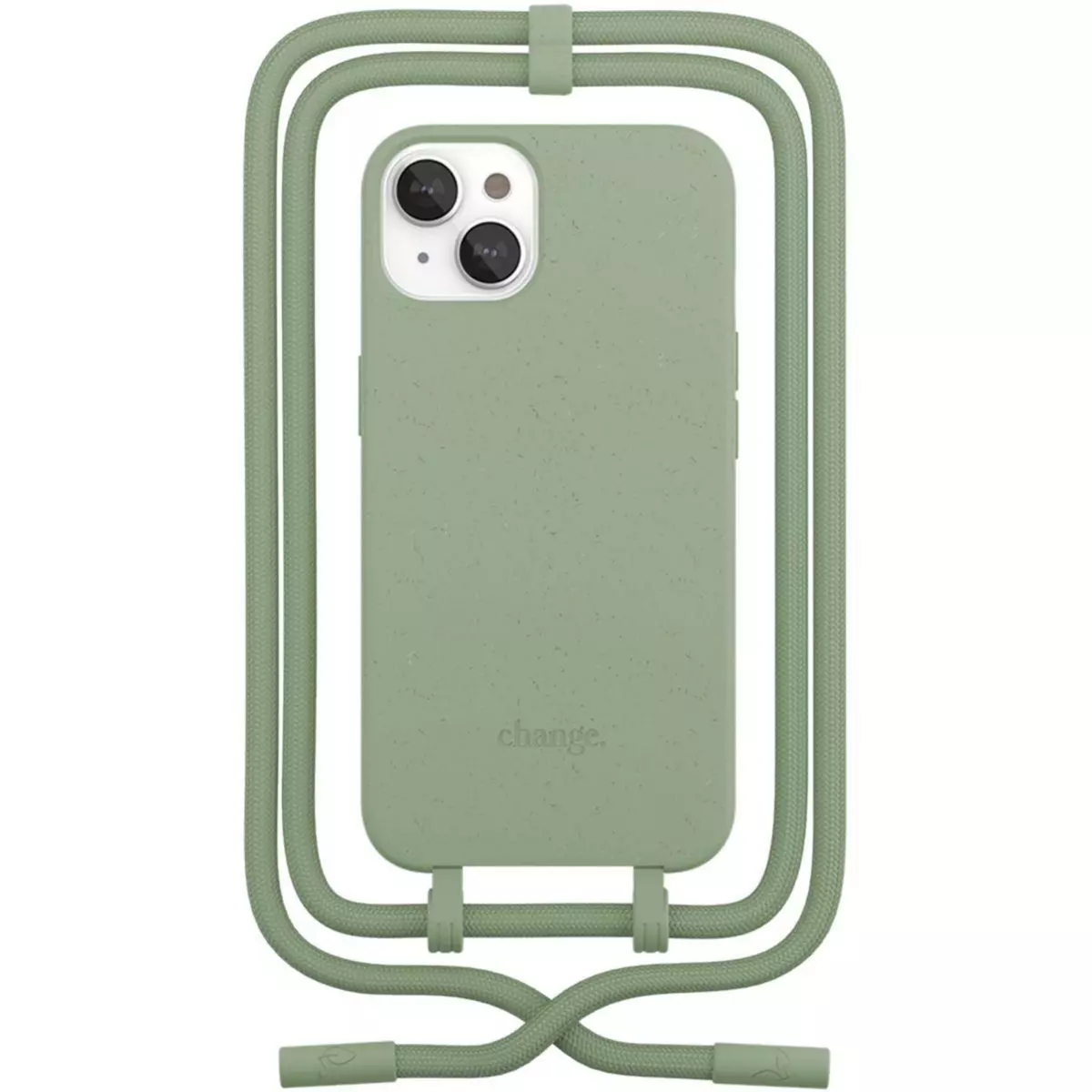 WOODCESSORIES Coque avec cordon iPhone 14 Plus Tour de cou vert