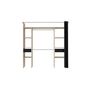 Voir la diapositive 2 : EKIPA Dressing avec rideau - Decor chene jackson et noir - L 198 x P 48 x H 203 cm - COMO