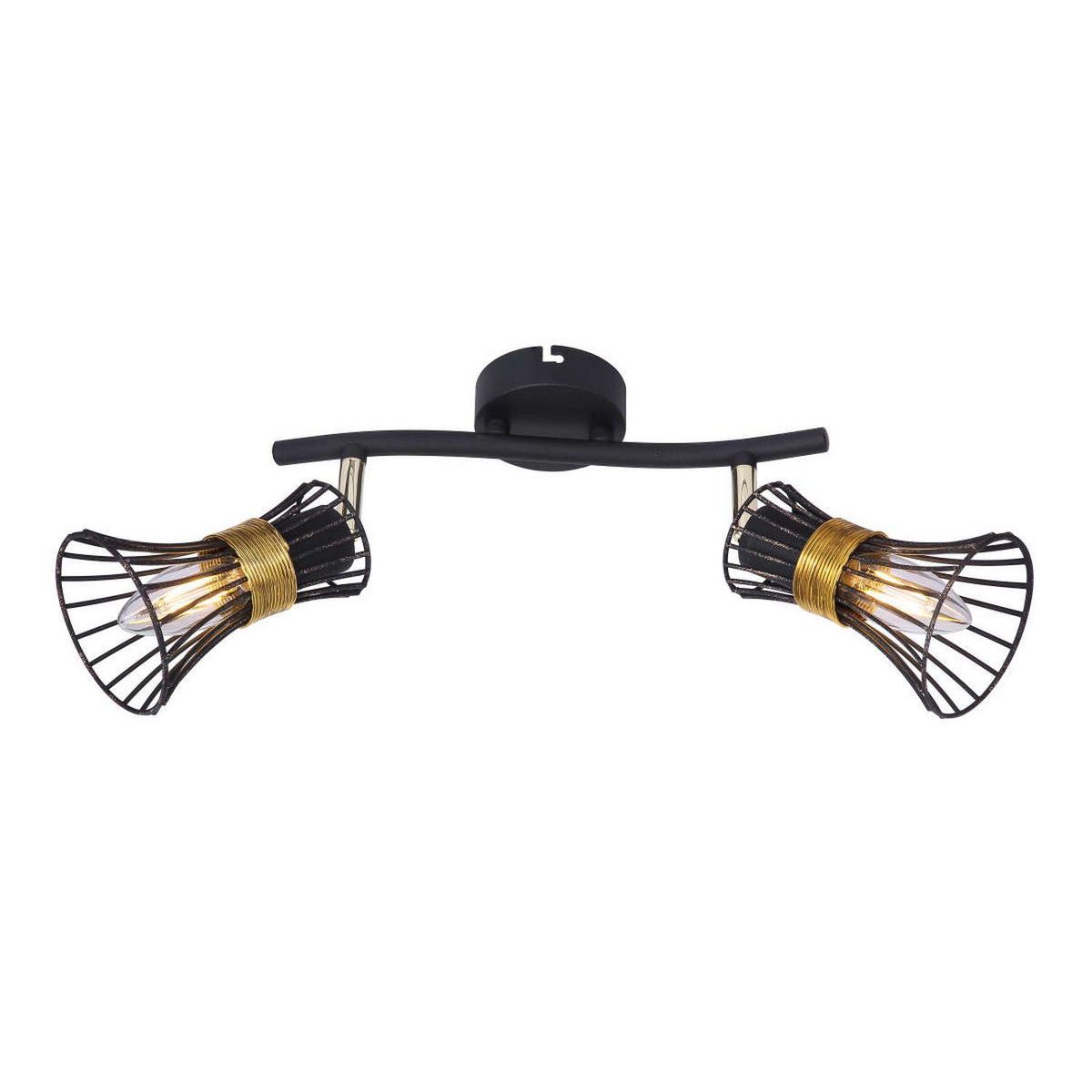 GLOBO Spot plafonnier design Purra - Noir et doré