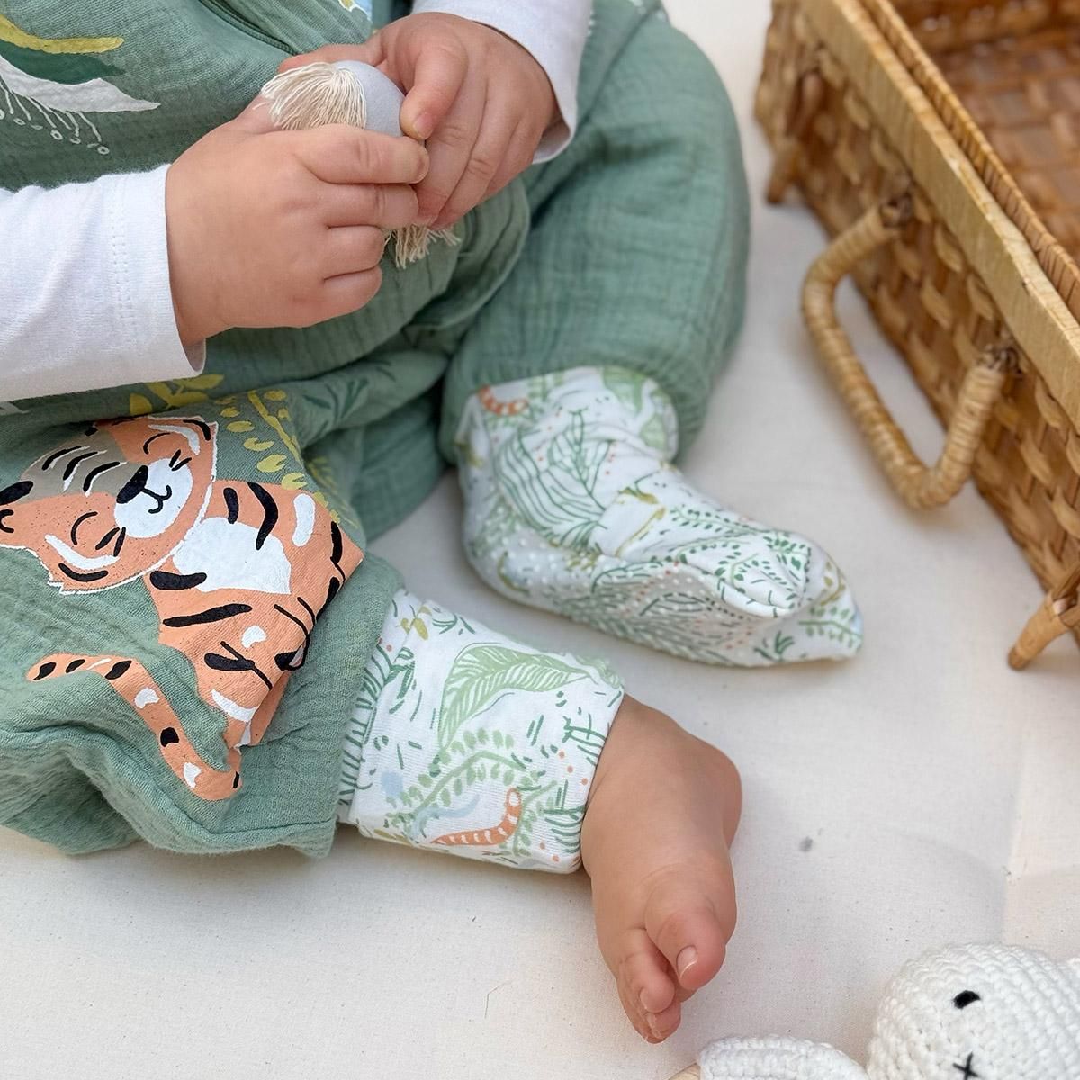 Petit Béguin Turbulette d'été en gaze de coton avec pieds retroussables Kanha