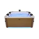 MSpa Spa rigide 6 places hydromassages. 4 coussins. OSLO AMBER. L 160 x P 160 x H 65 cm. beige