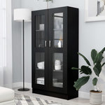 VIDAXL Armoire a vitrine Noir 82,5x30,5x150 cm Bois d'ingenierie