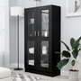 Voir la diapositive 1 : VIDAXL Armoire a vitrine Noir 82,5x30,5x150 cm Bois d'ingenierie