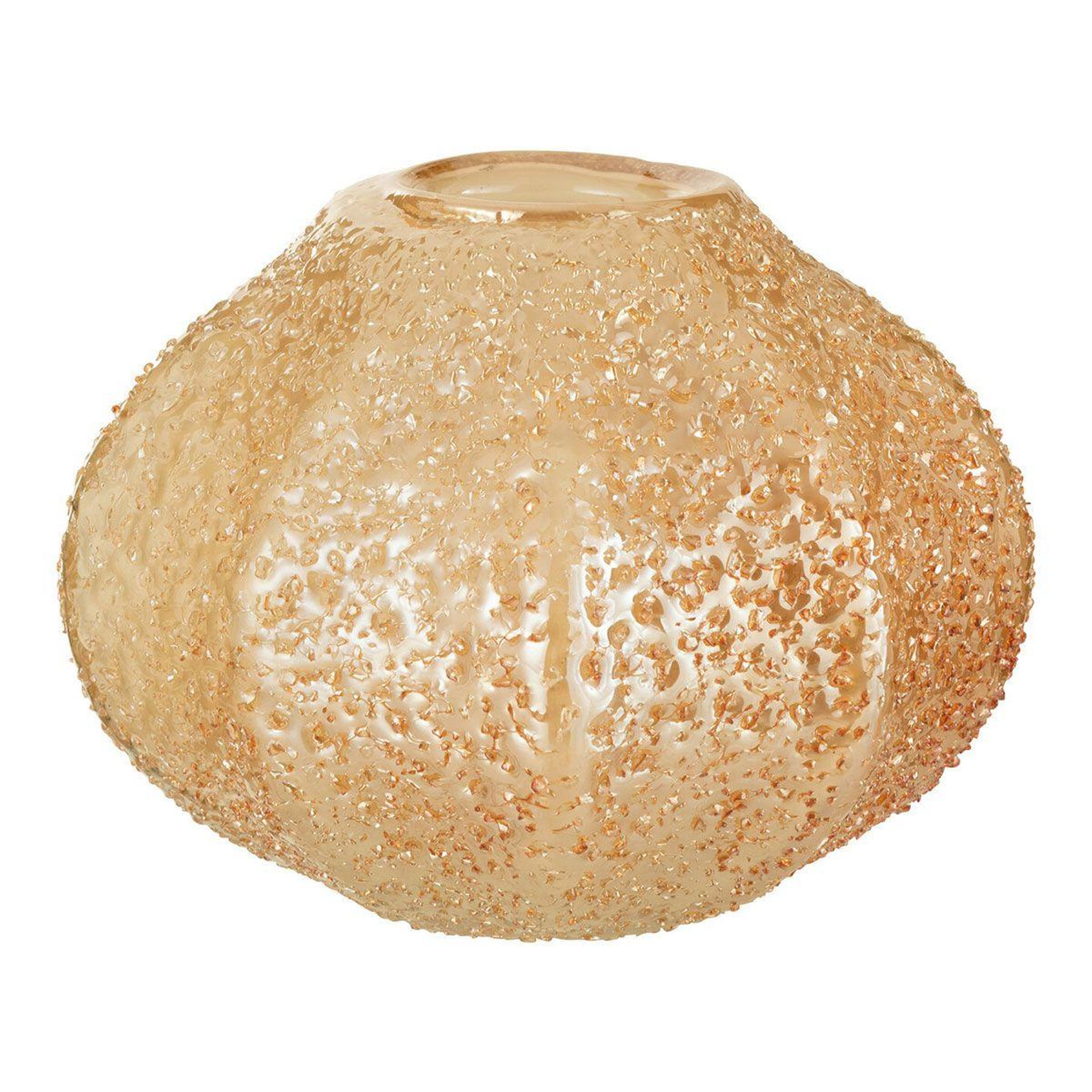 J-LINE Vase design en verre  corail  14cm orange