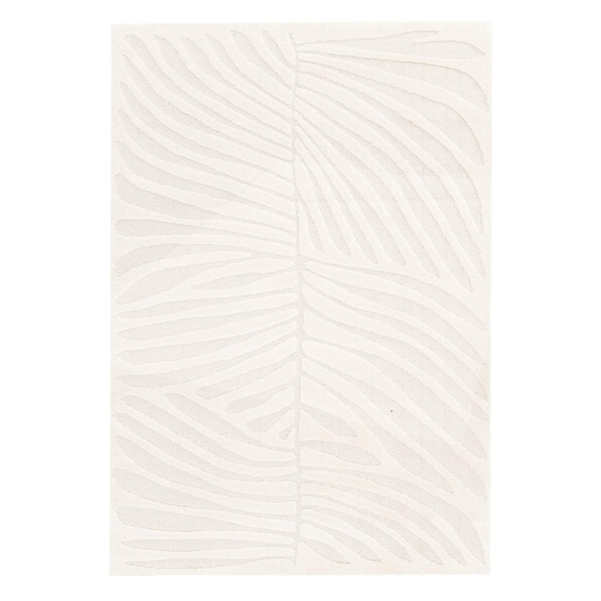 SWEEEK Tapis intérieur motif en relief végétal crème Lily