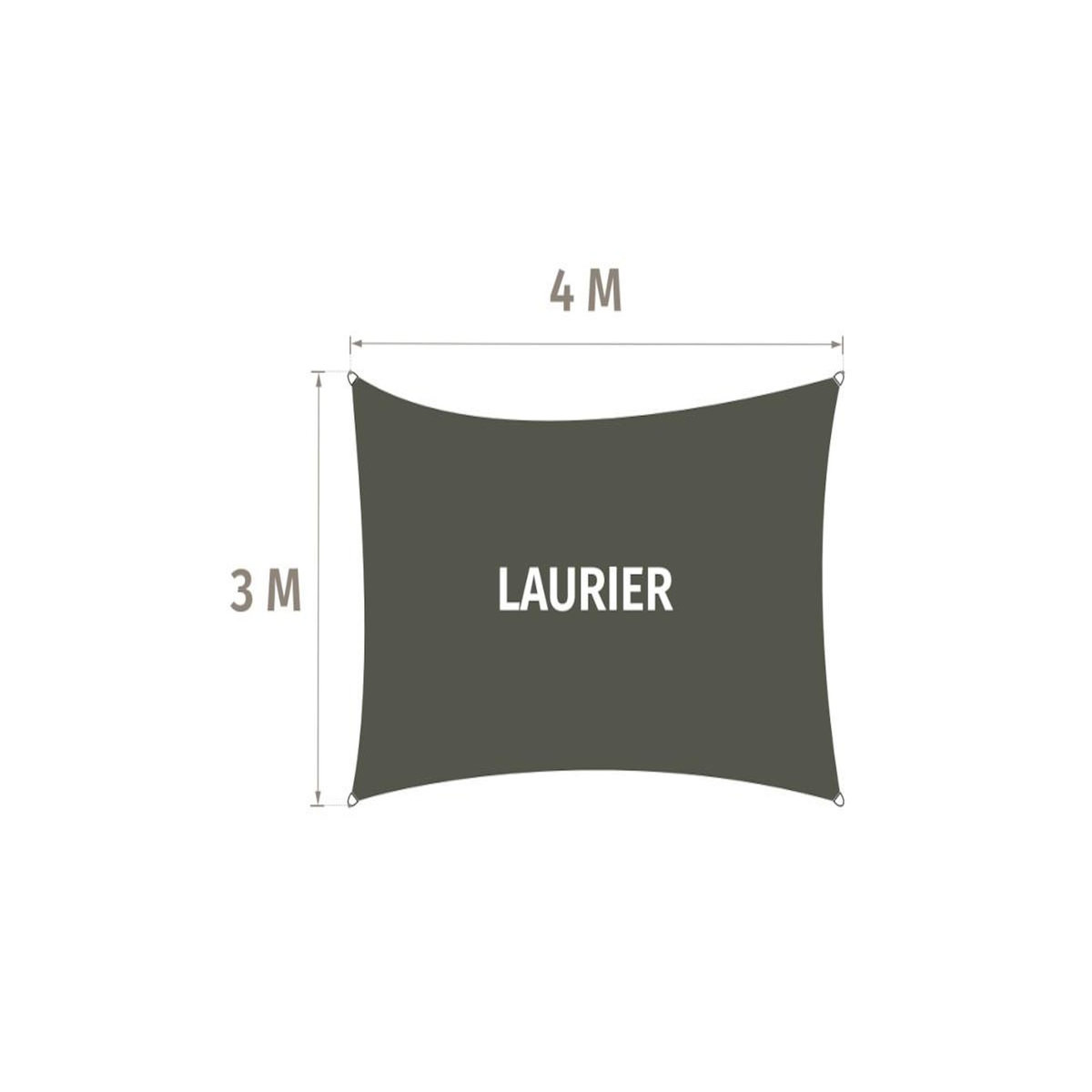 HESPERIDE Voile d'ombrage solaire rectangulaire Elyora Laurier - 4 x 3 m - Hespéride