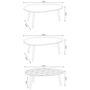 Voir la diapositive 4 : ID MARKET Lot de 3 tables basses gigognes GIGI laquées blanc / gris / motifs graphiques
