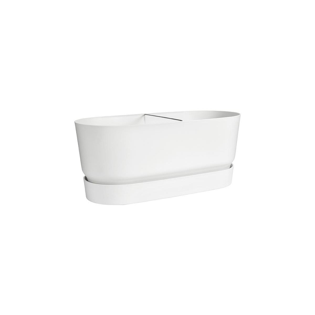 ELHO Jardinière Greenville Terrasse 78 x 35 x 33 cm avec roulettes - Blanc - Elho