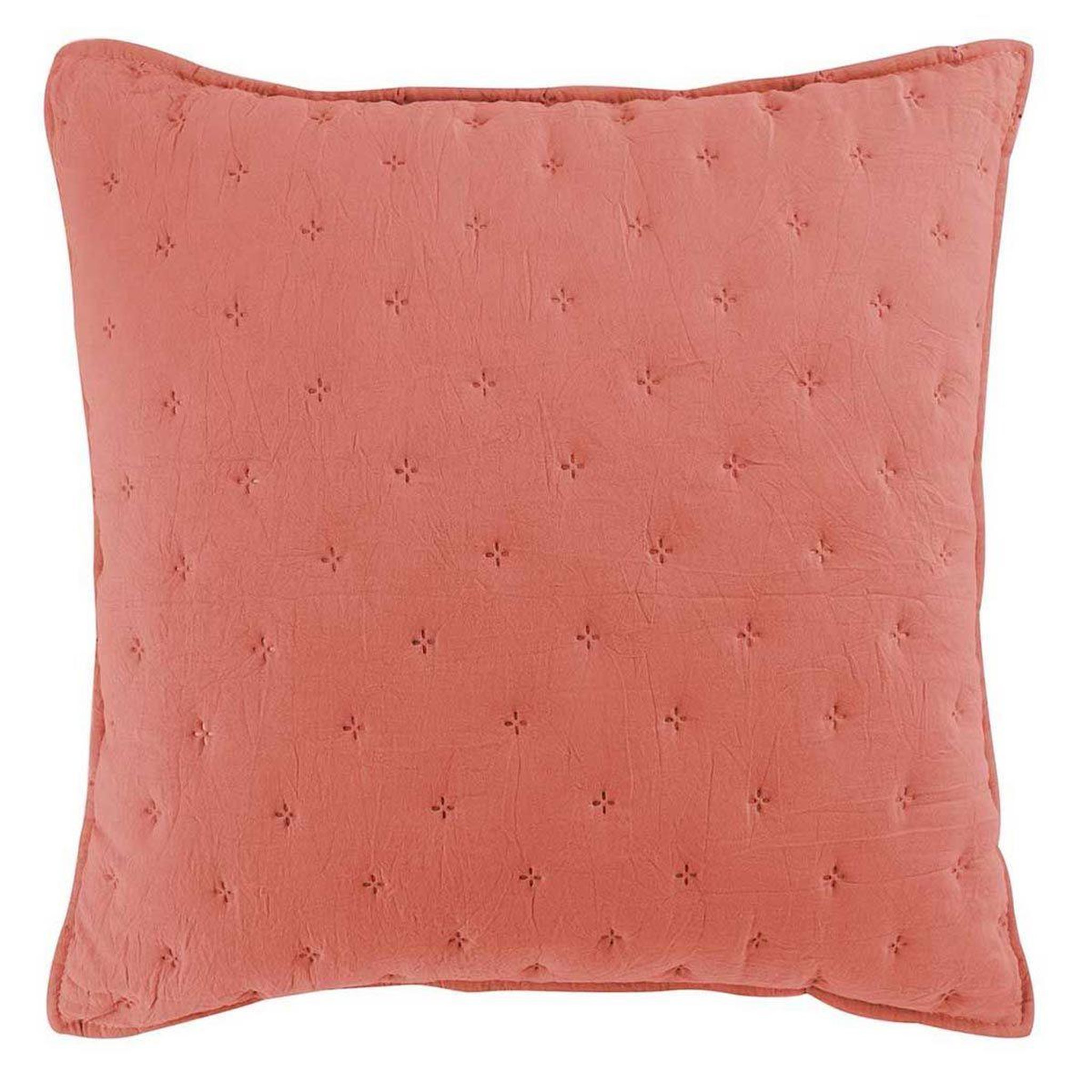Douceur d'Intérieur Housse de coussin  mellow  60x60cm terracotta & blanc