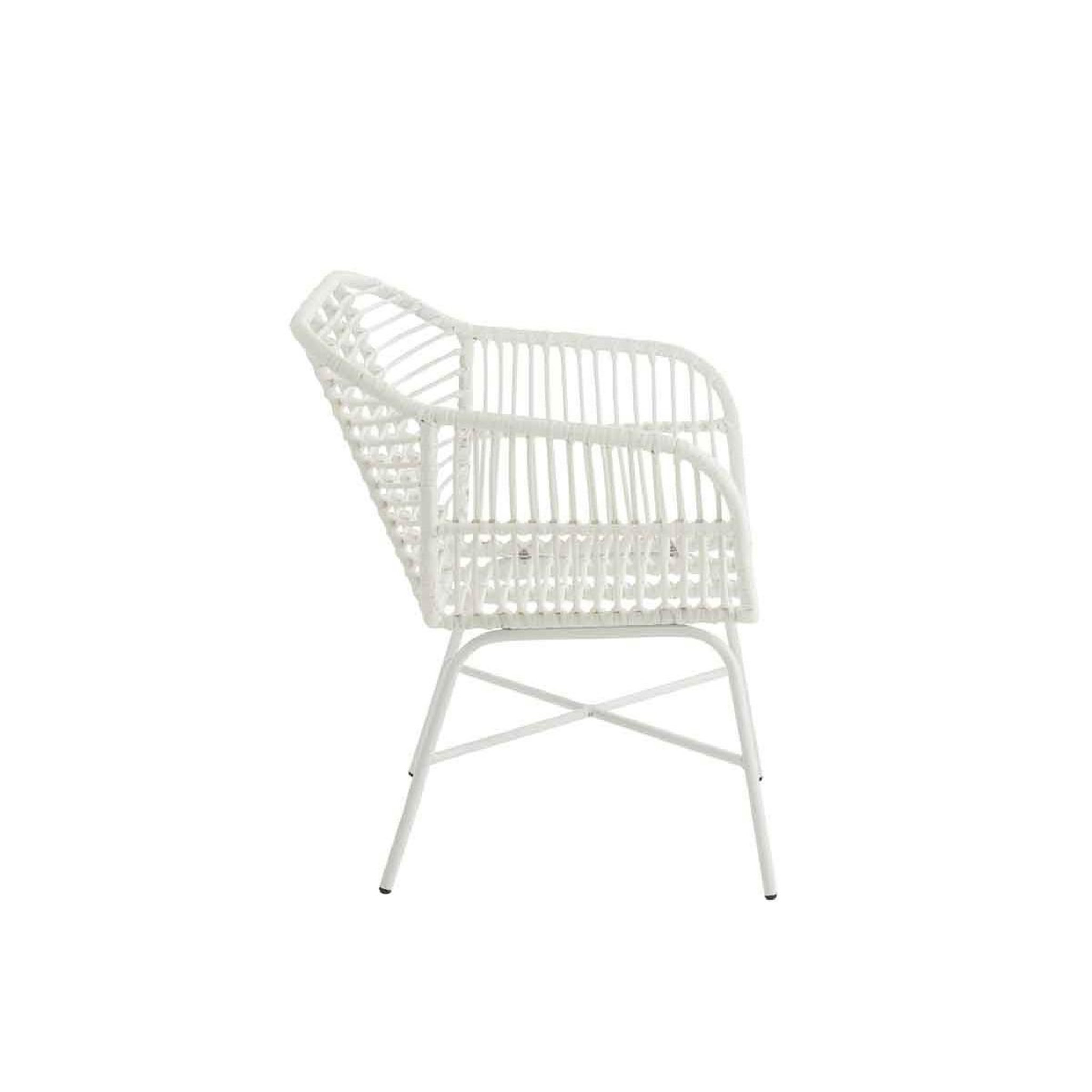 Voir la diapositive 3 : J-LINE Chaise de jardin design  celeste  82cm blanc