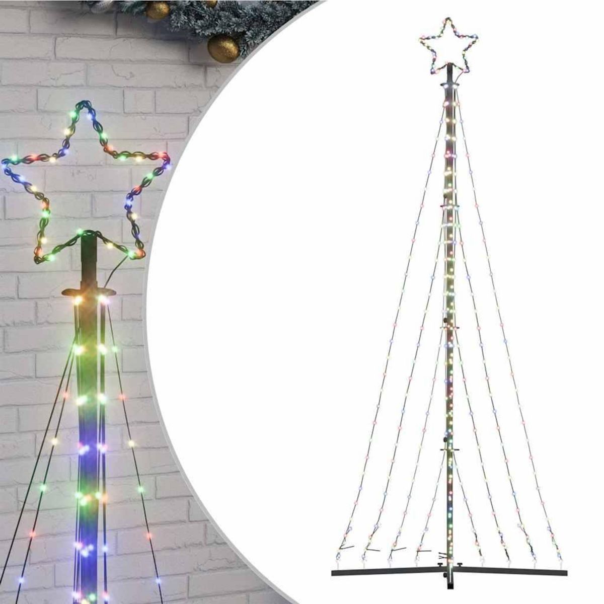 VIDAXL Sapin de Noël a LED 447 LED colorees 249 cm