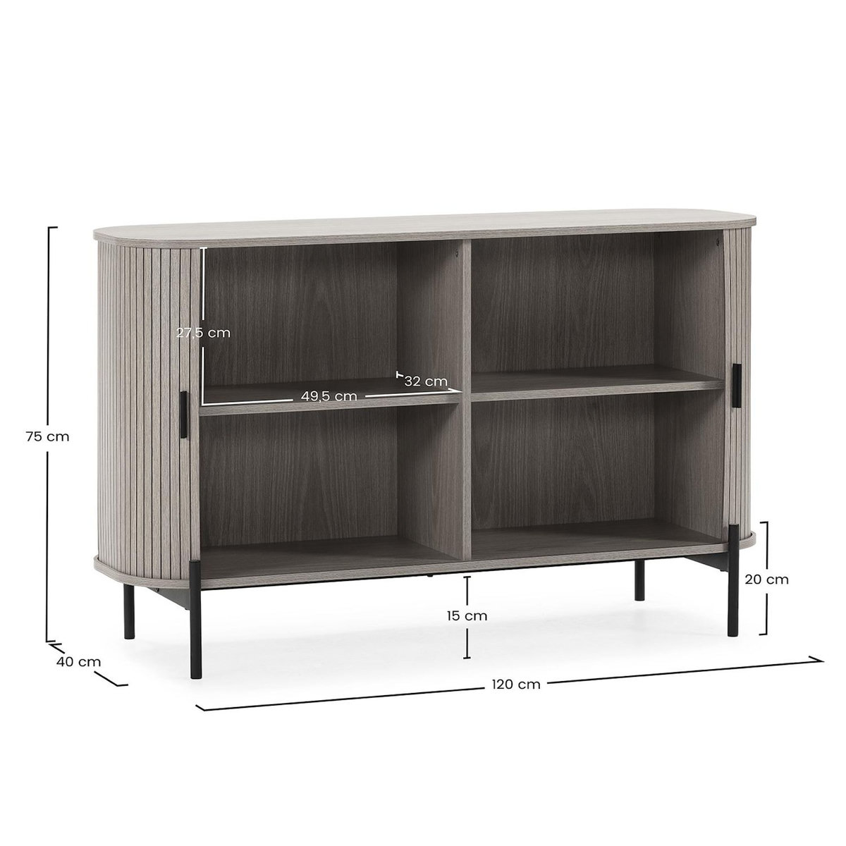 VS VENTA-STOCK Buffet Mónaco 2 portes effet Chêne
