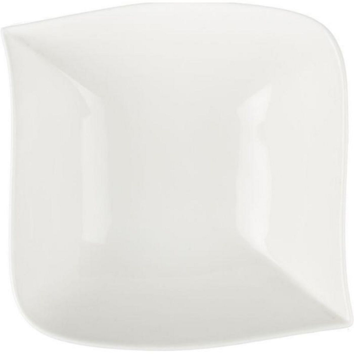 SECRET DE GOURMET Saladier Carré  Vague  24cm Blanc