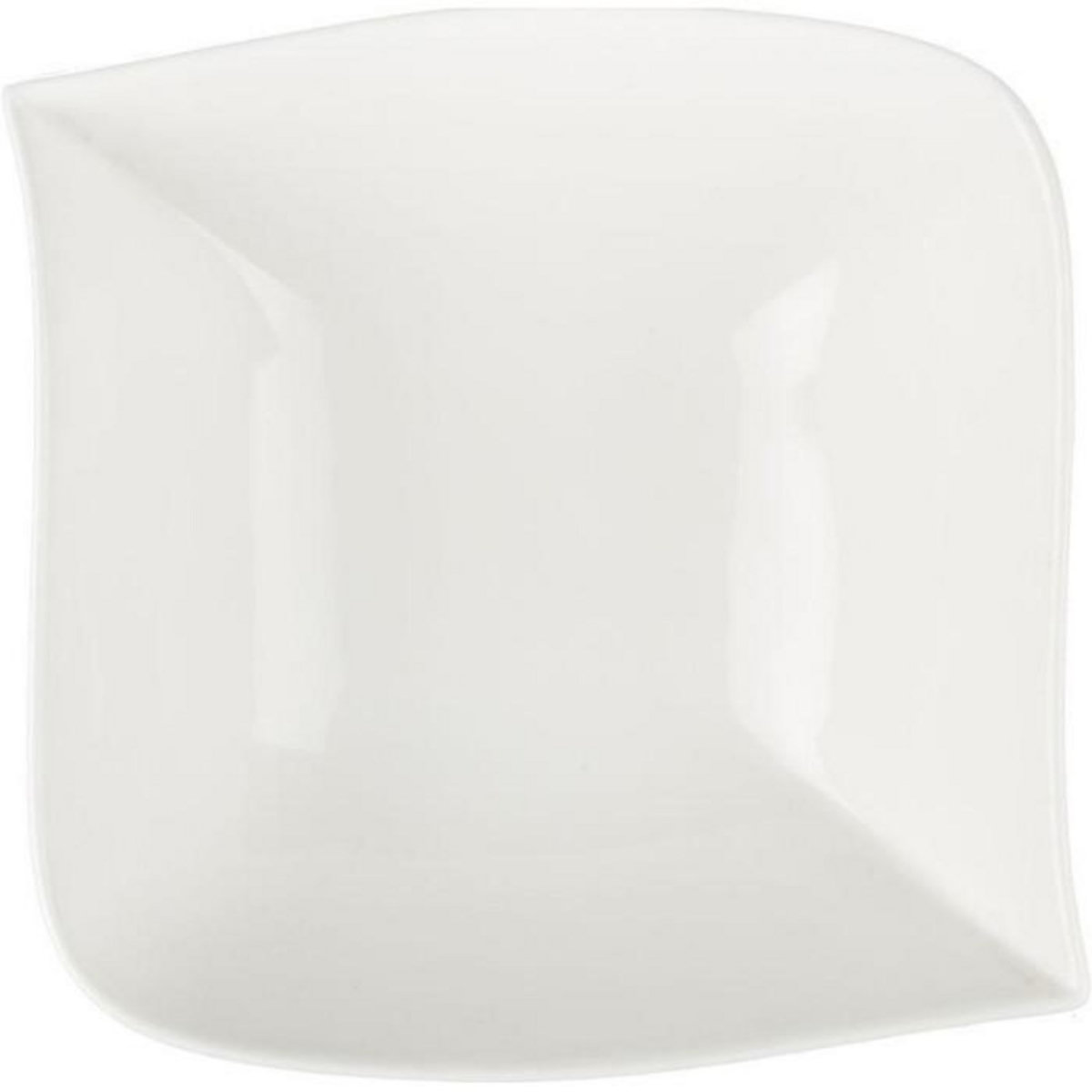 SECRET DE GOURMET Saladier Carré  Vague  24cm Blanc