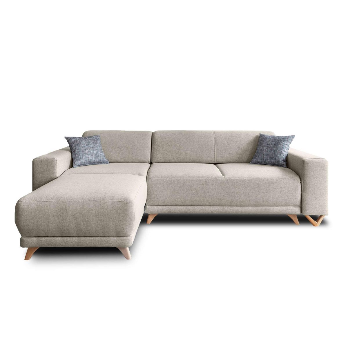 BEST MOBILIER Bella - canapé d'angle réversible convertible - avec coffre - 4 places - tissu