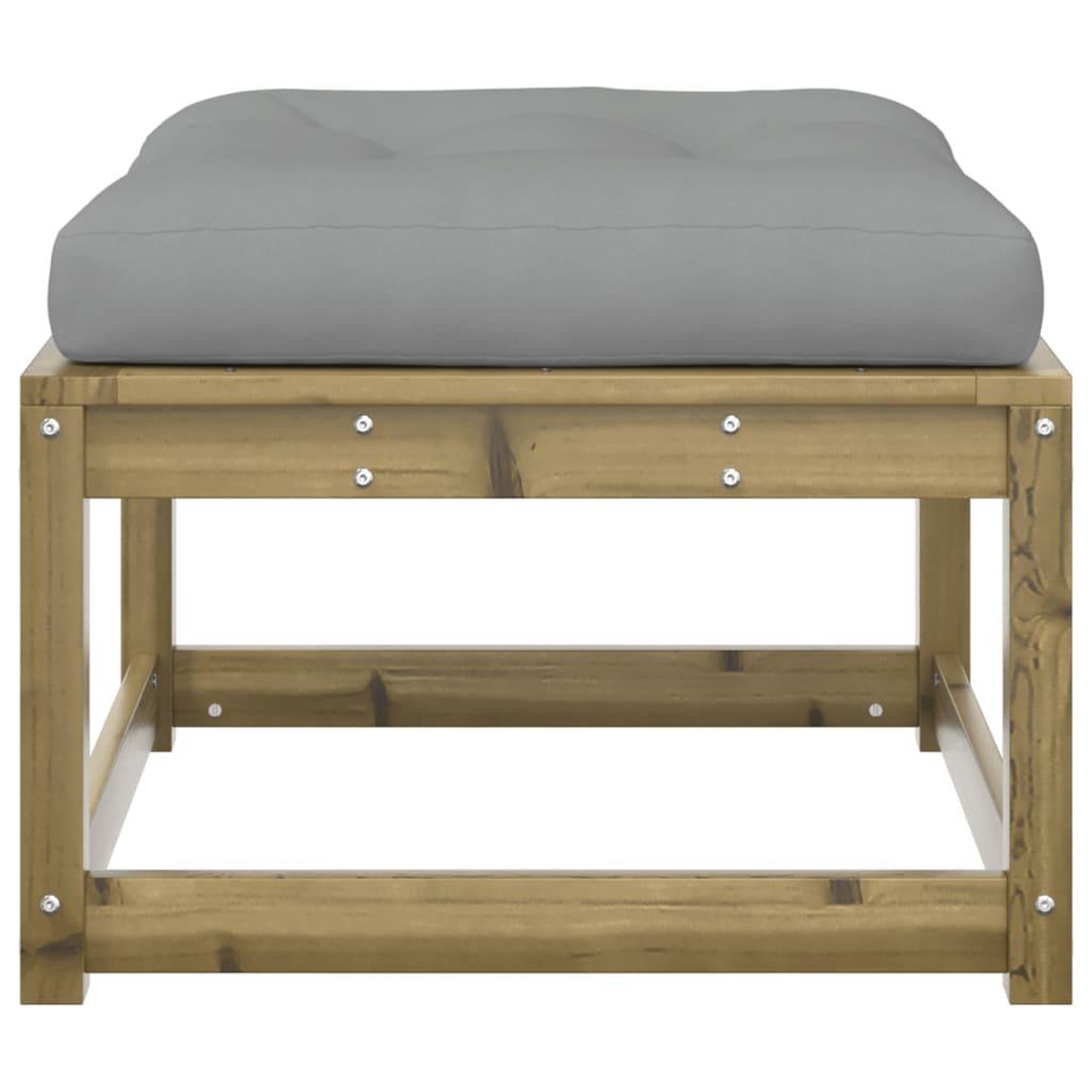 Voir la diapositive 5 : VIDAXL Repose-pied de jardin avec coussins bois de pin impregne