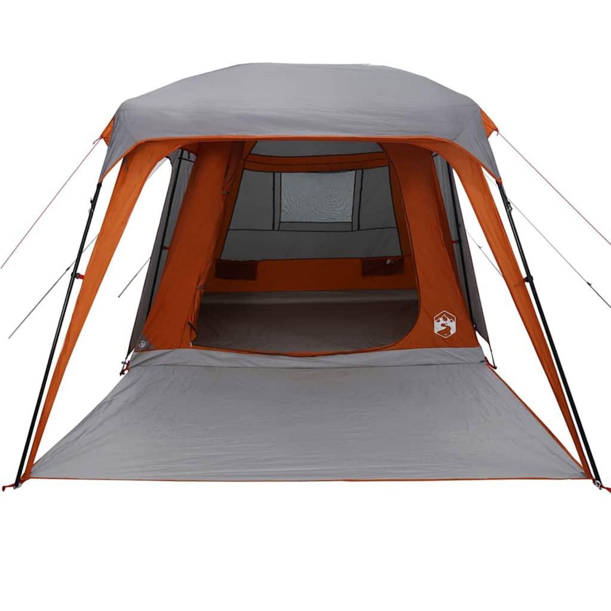 VIDAXL Tente de camping avec dome porche 5 personnes gris et orange