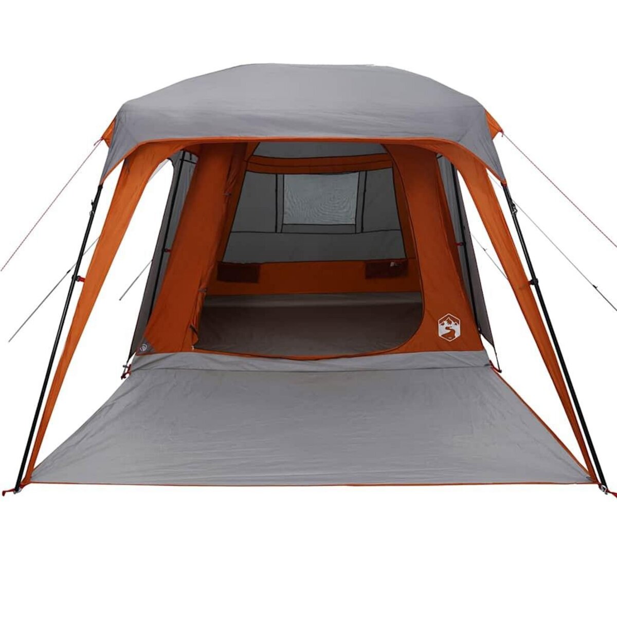 VIDAXL Tente de camping avec dome porche 5 personnes gris et orange