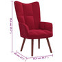 Voir la diapositive 6 : VIDAXL Chaise de relaxation Rouge bordeaux Velours