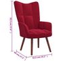 Voir la diapositive 6 : VIDAXL Chaise de relaxation Rouge bordeaux Velours
