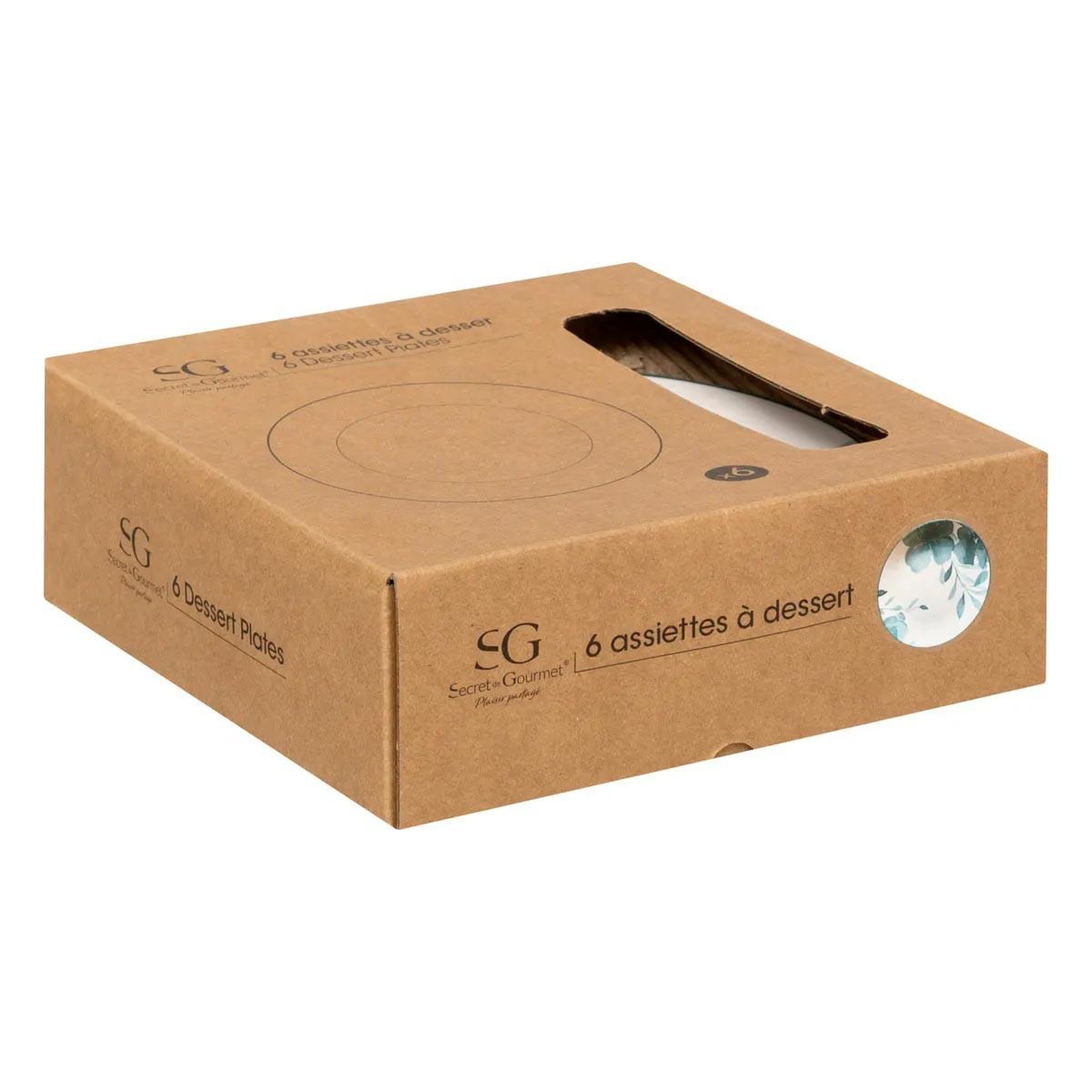 Voir la diapositive 3 : SECRET DE GOURMET Lot de 6 assiettes à dessert  lily  19cm blanc