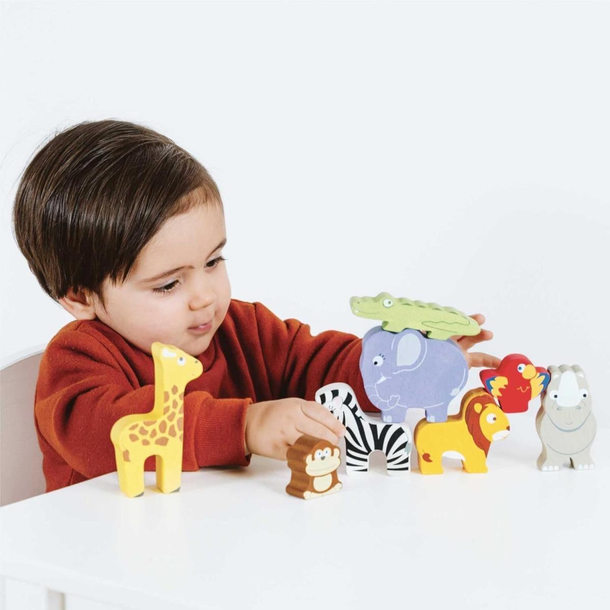 Voir la diapositive 3 : Le Toy Van Animaux de la savane à empiler