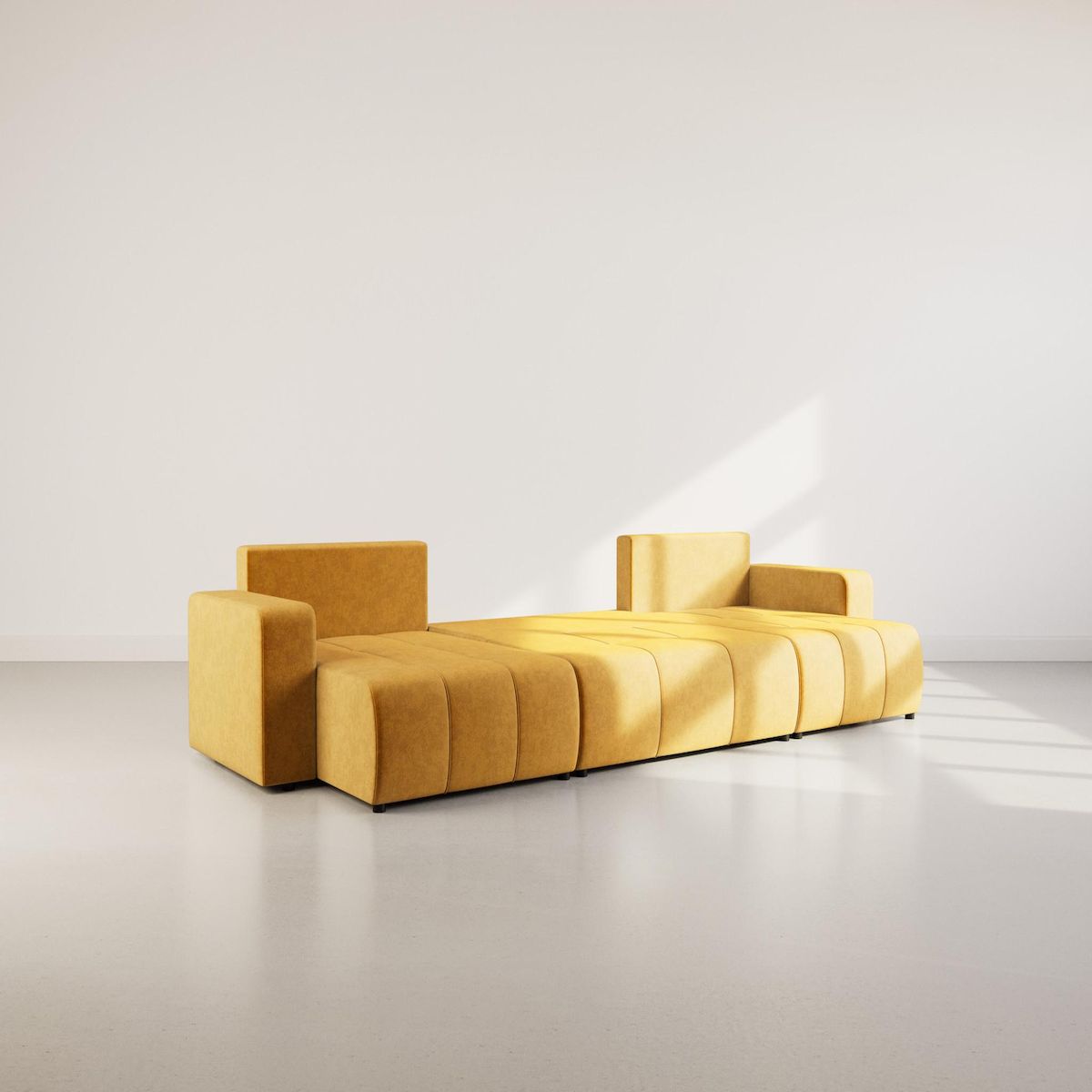 BEST MOBILIER Nicole - canapé panoramique en u 7 places convertible avec coffre en tissu