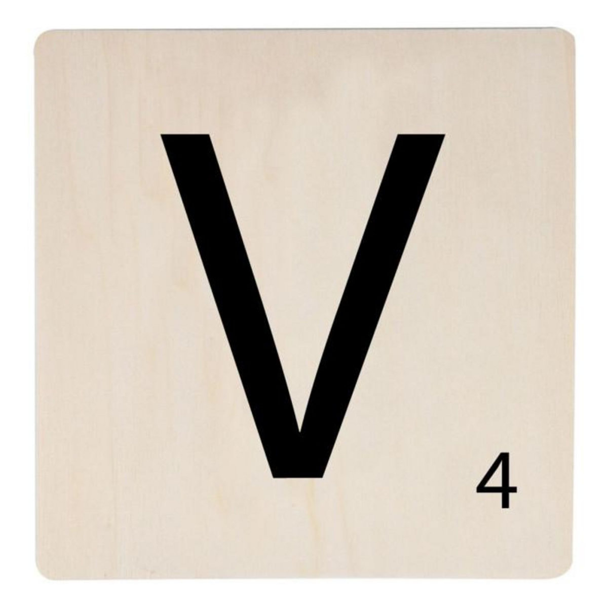 Paris Prix Décoration Murale en Bois  Lettre V  15x15cm Naturel