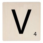 Paris Prix Décoration Murale en Bois  Lettre V  15x15cm Naturel