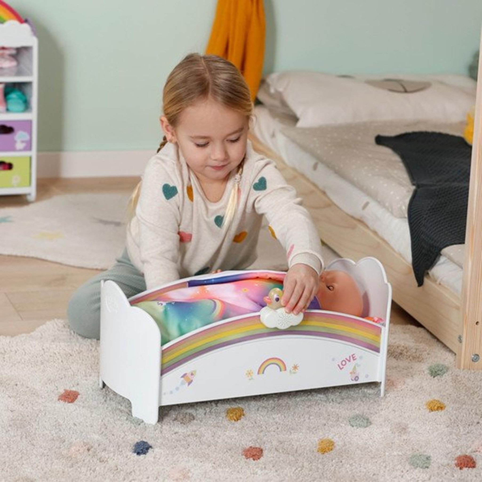 Voir la diapositive 6 : Zapf Creation Baby born Lit arc-en-ciel pour poupée