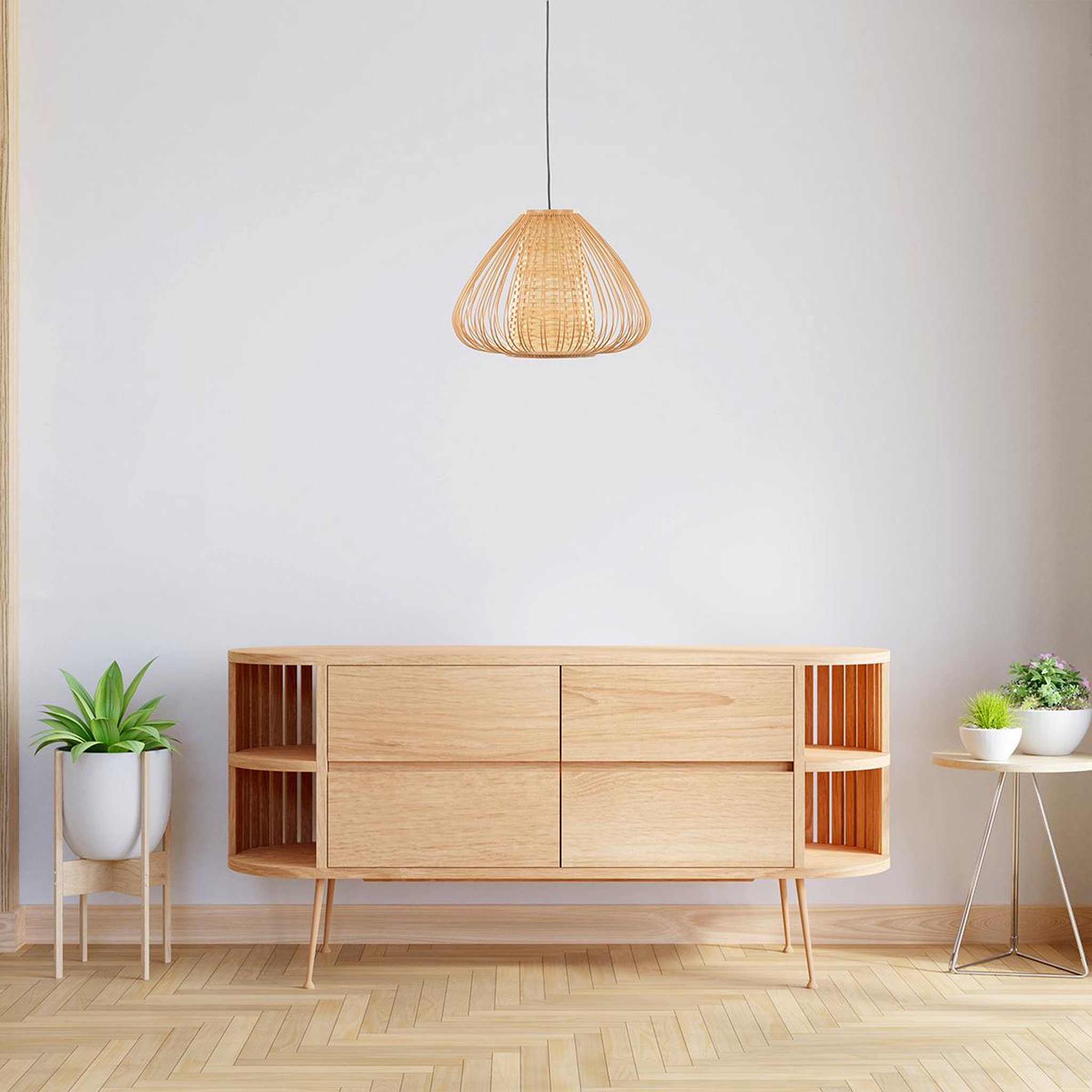 Voir la diapositive 5 : MAISON AUBERTIN Suspension poire rotin naturel
