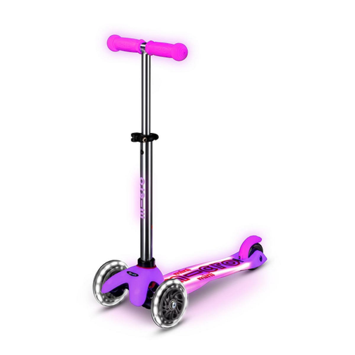 Micro Trottinette Mini  Deluxe Glow LED Plus Rose