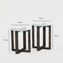 Voir la diapositive 3 : TOILINUX Lot de 2 tables d'appoint Galadron en verre et bois - Transparent et gris foncé