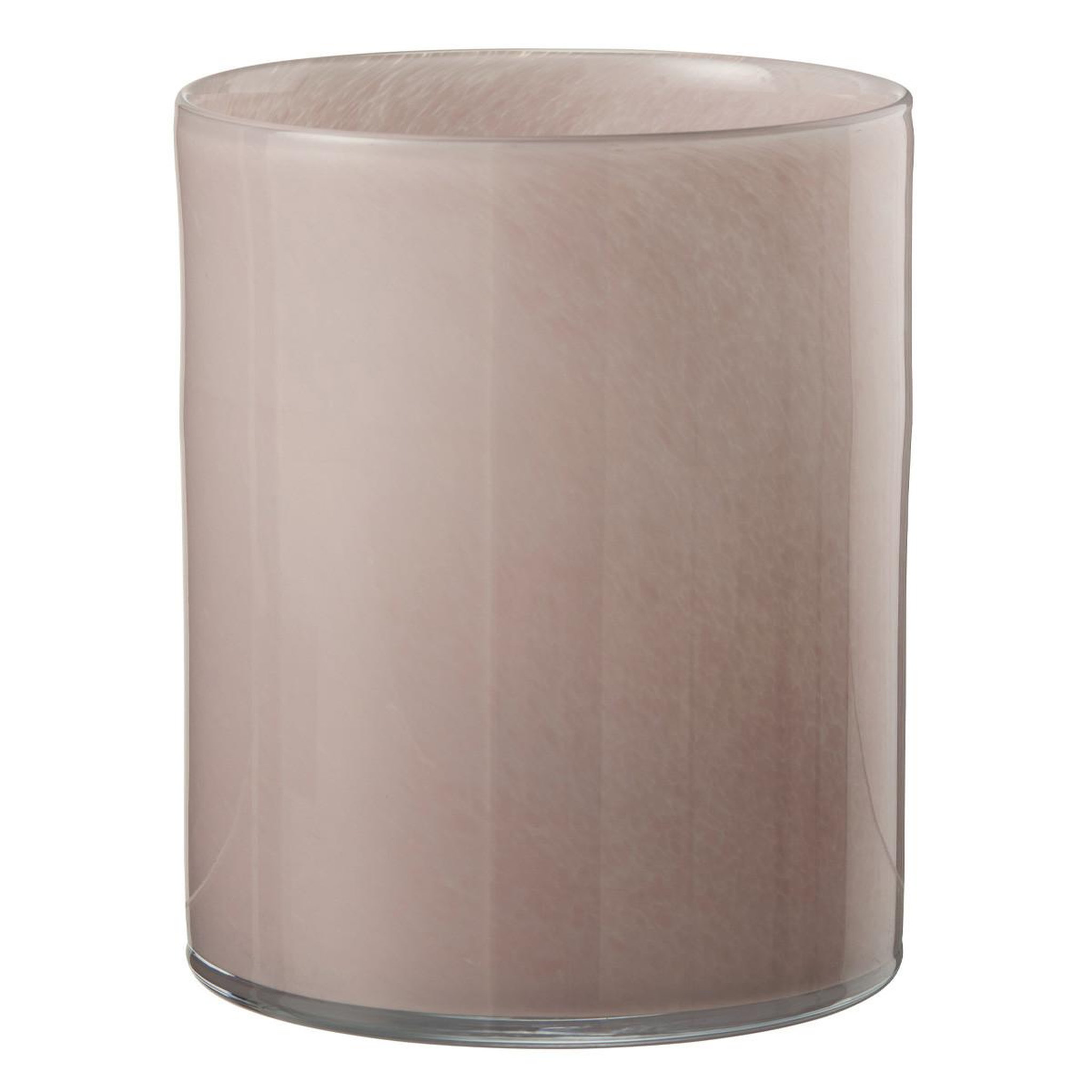 J-LINE Photophore design en verre  jade  18cm rose