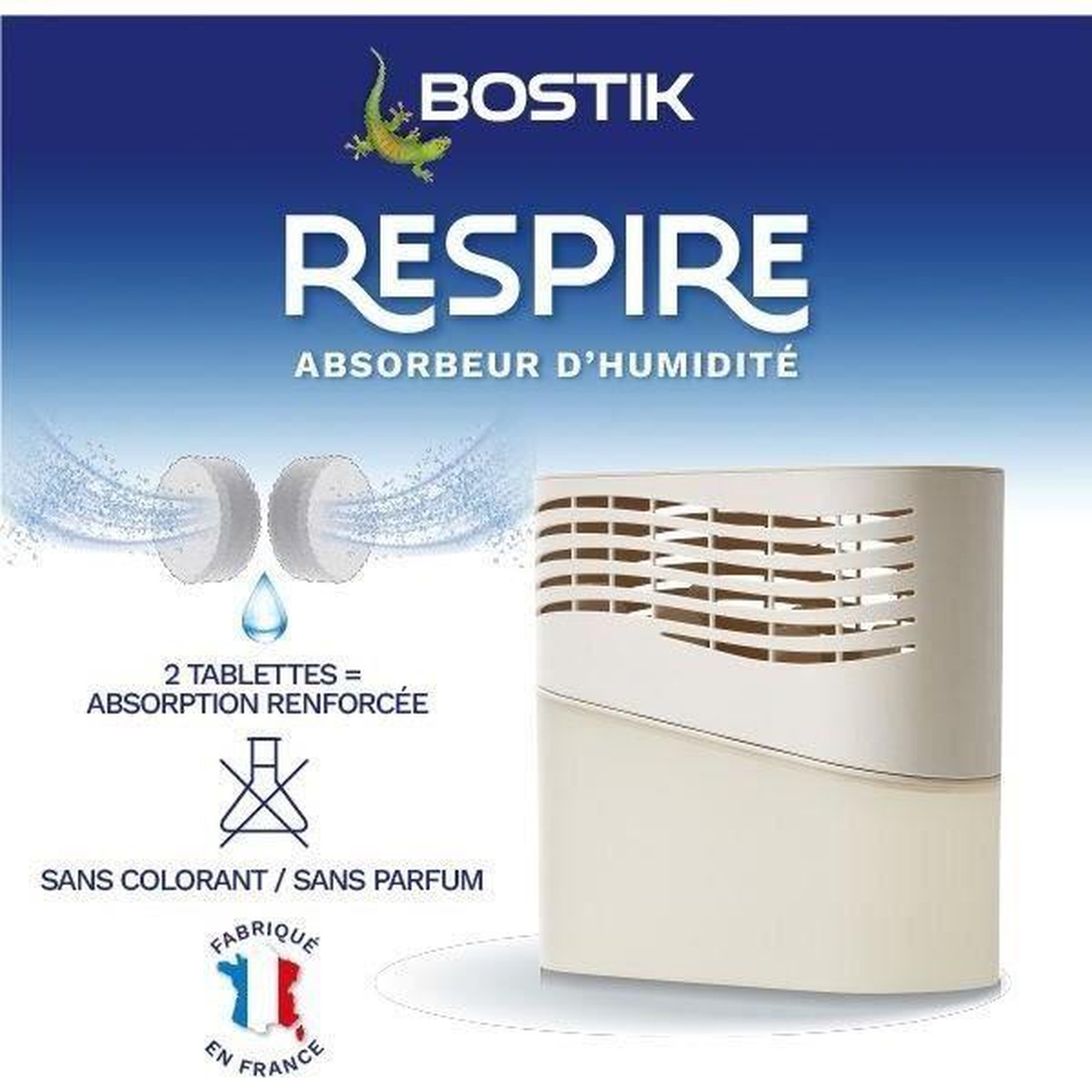 Voir la diapositive 3 : BOSTIK Absorbeur d'humidité - bostik - respire - jusqu'a 25 m² - 2 recharges sans parfum - 2 x 250 g