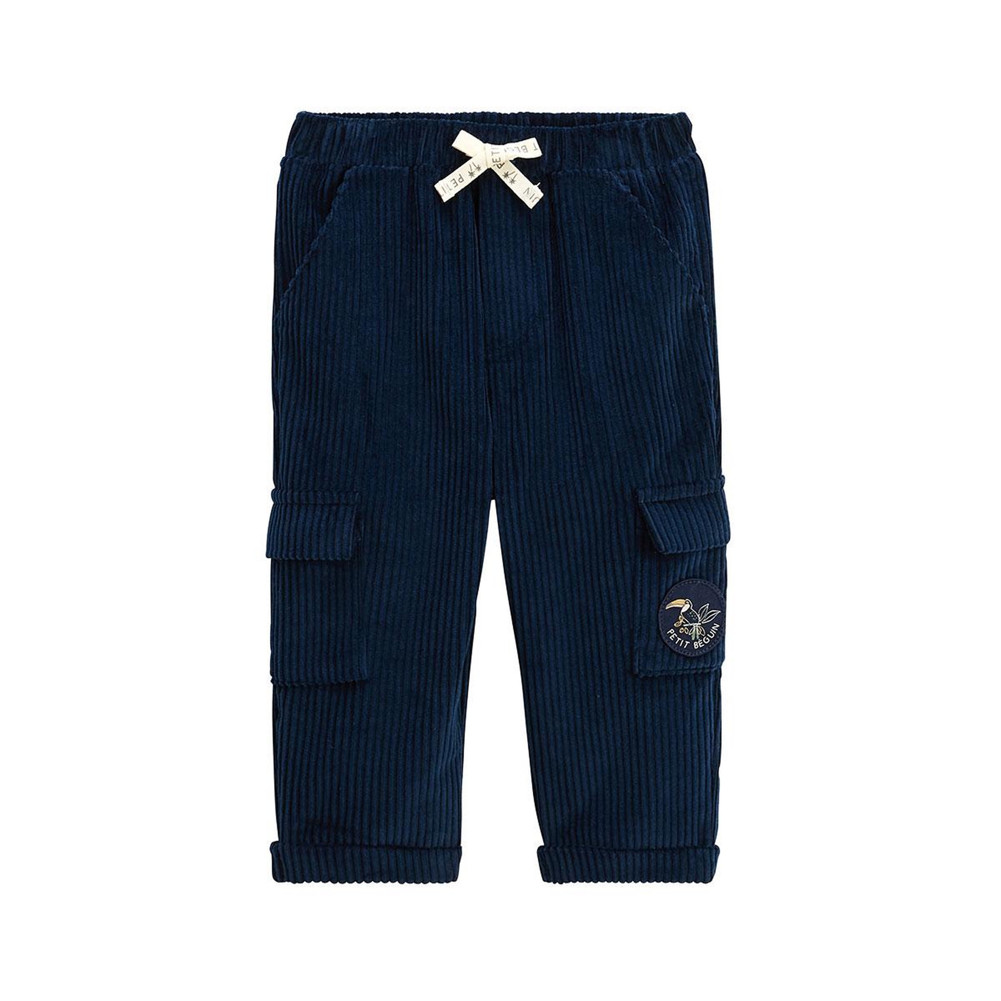 Petit Béguin Pantalon enfant en velours côtelé boavista. Coloris disponibles : Bleu
