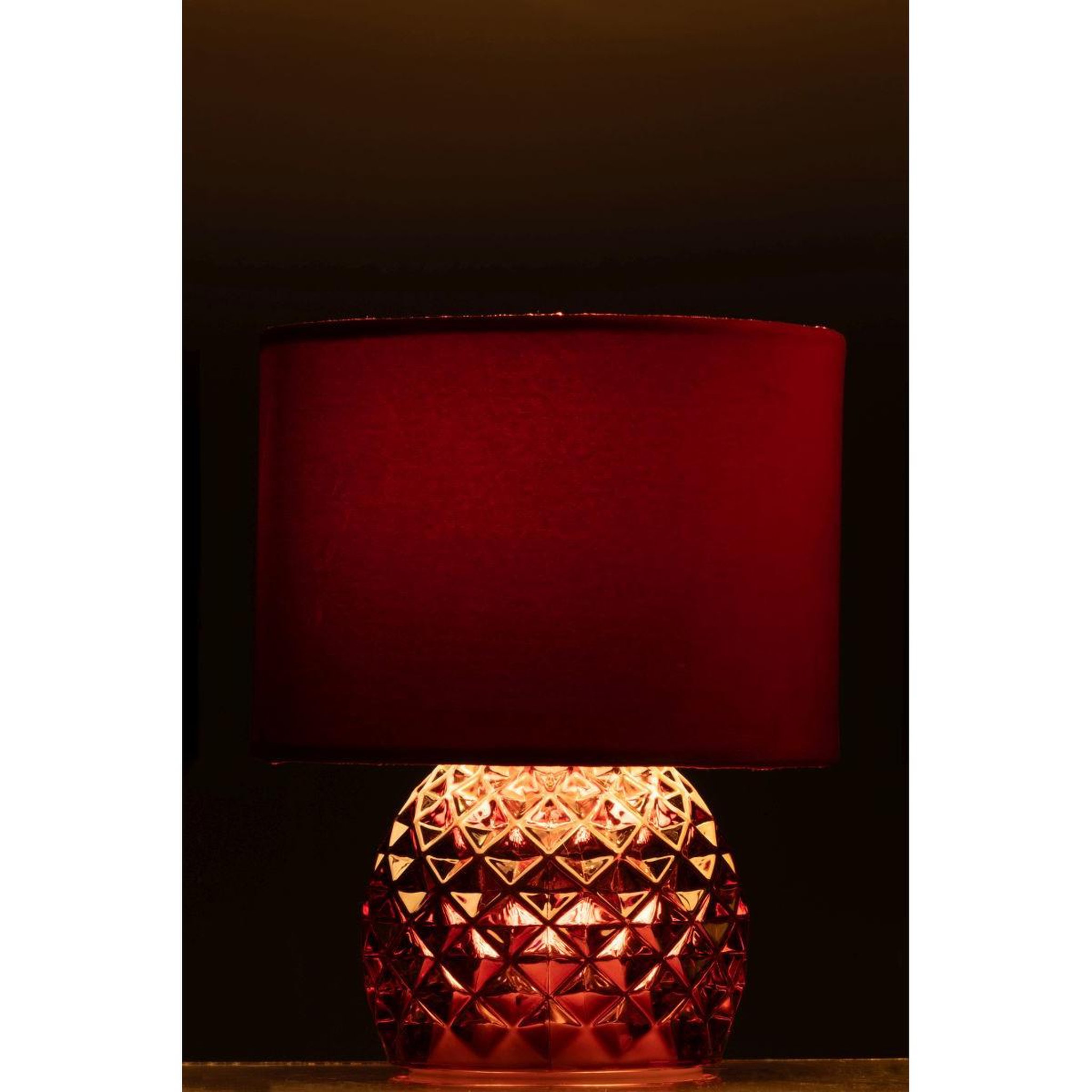 Voir la diapositive 4 : J-LINE Lampe à poser en verre  led  23cm bordeaux