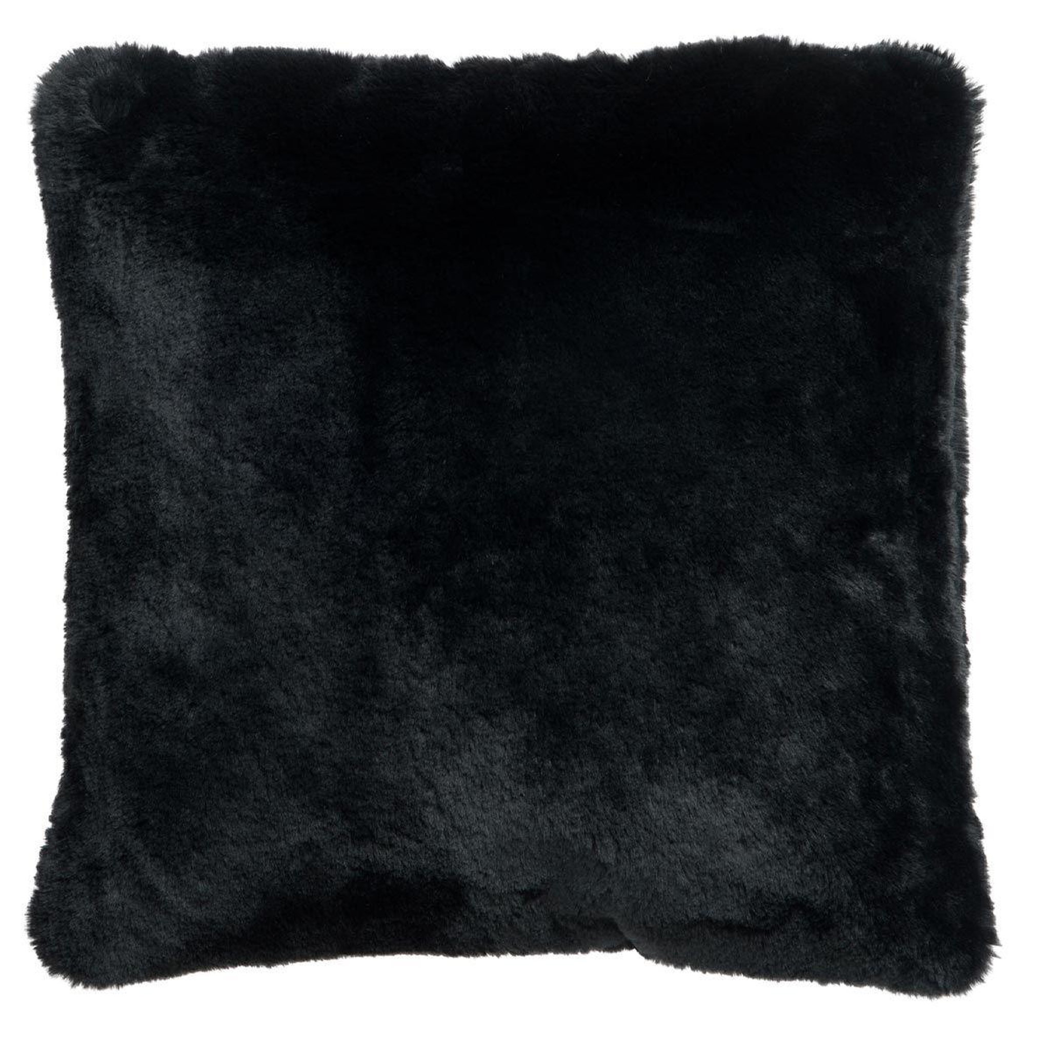 J-LINE Coussin imitation fourrure  cutie  45x45cm noir