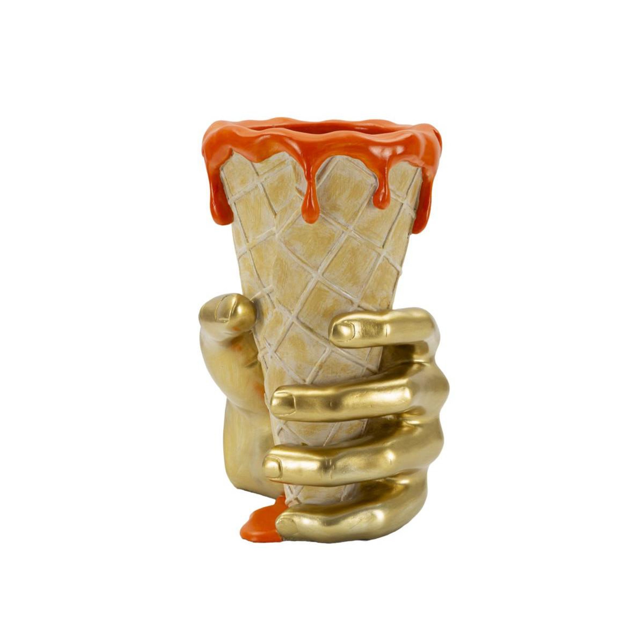 Voir la diapositive 5 : Paris Prix Vase déco en résine  cône  26cm or