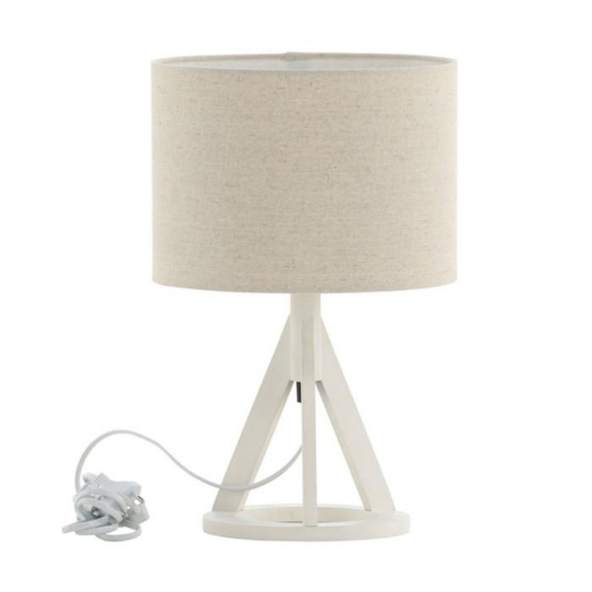 Paris Prix Lampe à Poser en Bois  Kona  51cm Blanc