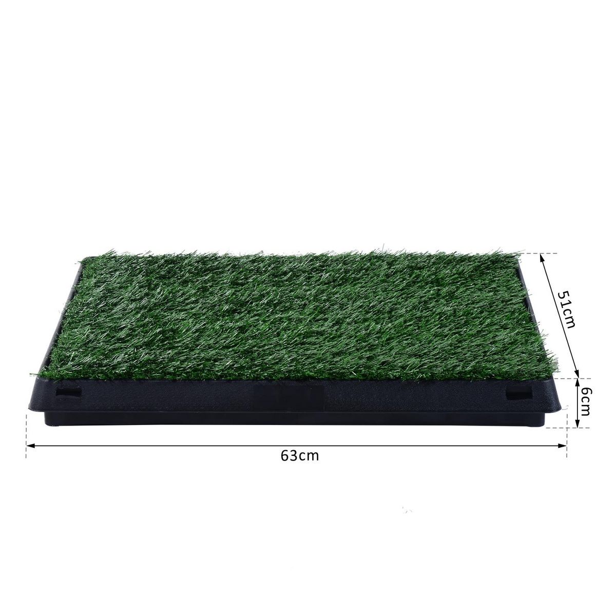 PAWHUT Litière gazon synthétique chiens toilettes portables à pelouse tiroir à déjection 63L x 51l x 6H cm noir vert