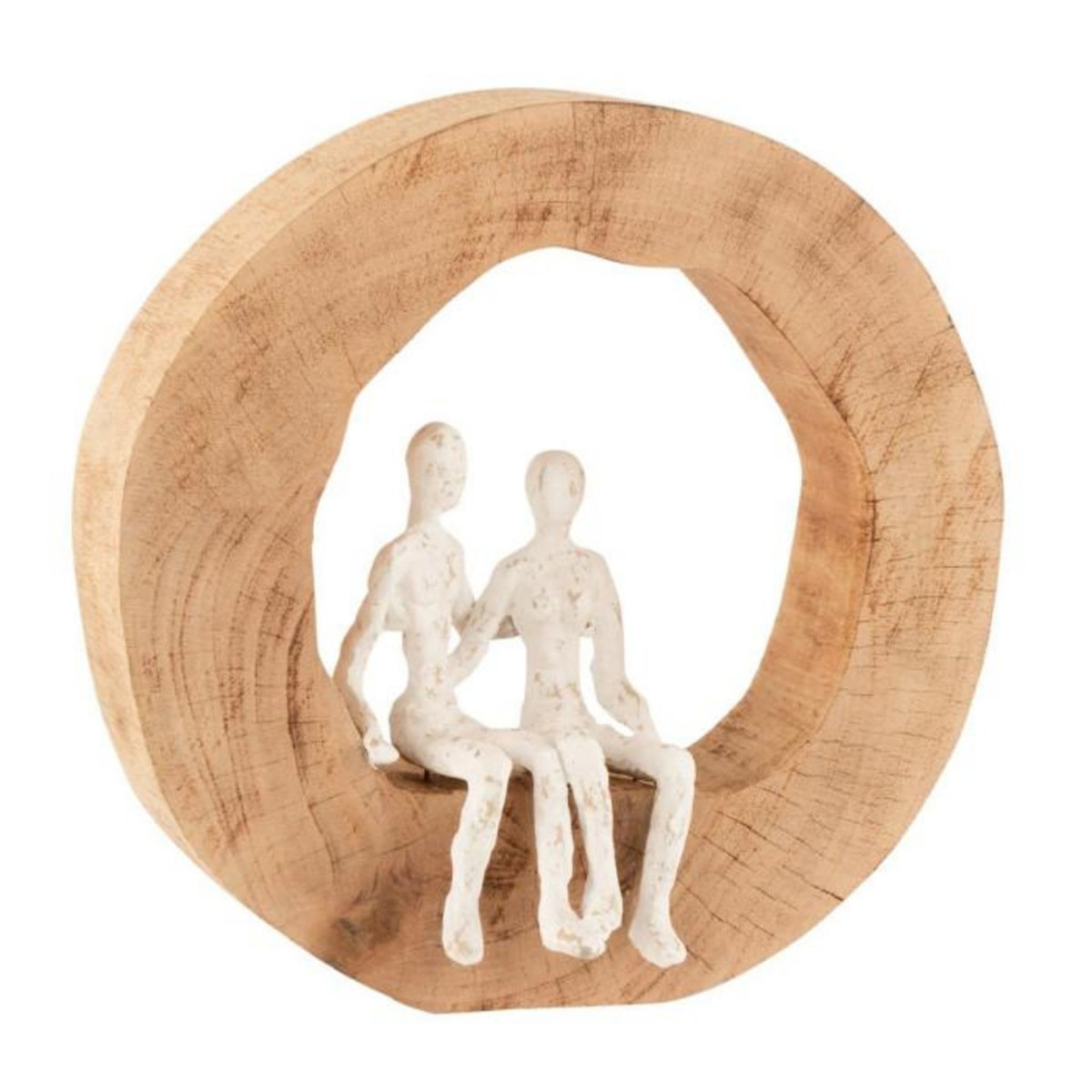 Paris Prix Couple Assis Déco  Tijana  29cm Naturel & Blanc