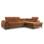 Voir la diapositive 2 : BEST MOBILIER Aneta - canapé d'angle droit 5 places - convertible avec coffre et têtières - en velours