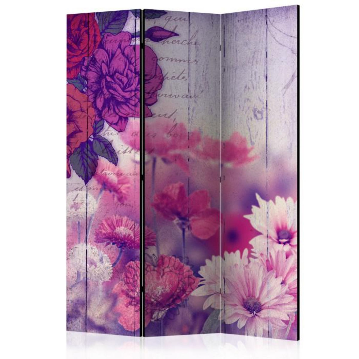Paris Prix Paravent 3 Volets  Flowers Memories  135x172cm