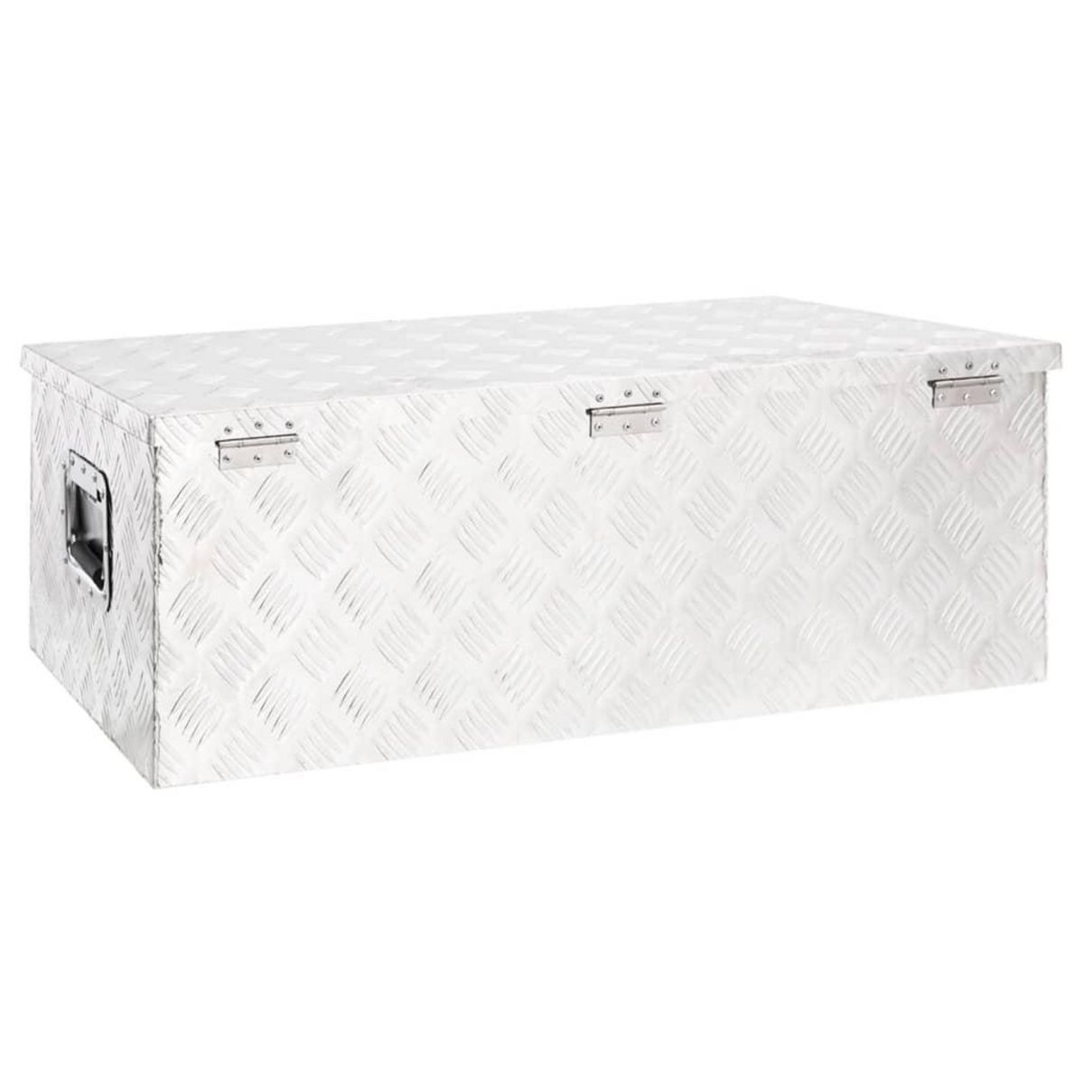 VIDAXL Boîte de rangement Argente 90x47x33,5 cm Aluminium