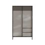 Voir la diapositive 2 : BEST MOBILIER Jules - buffet haut - 2 portes et 2 étagères - 106x177 cm