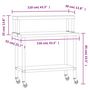 Voir la diapositive 6 : VIDAXL Table de travail de cuisine avec etagere 110x55x120 cm inox