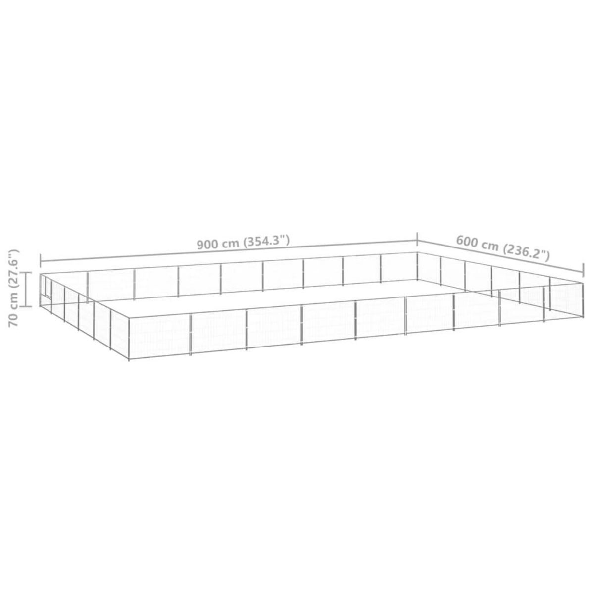 VIDAXL Chenil Argente 54 m² Acier